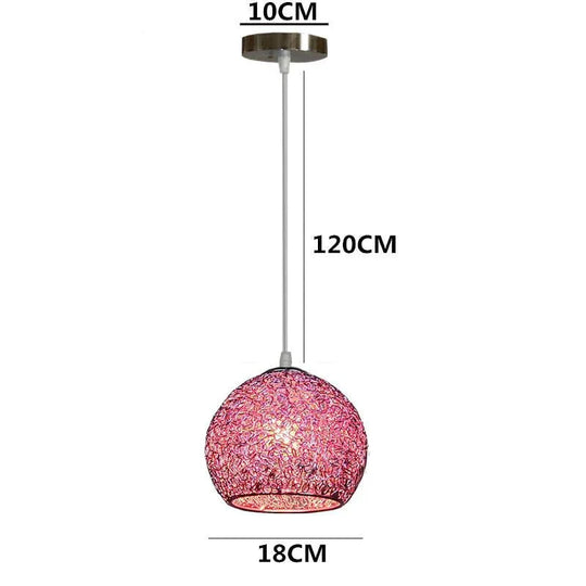 Simple Nordic Aluminum Chandelier Pink / Without Bulbs Pendant