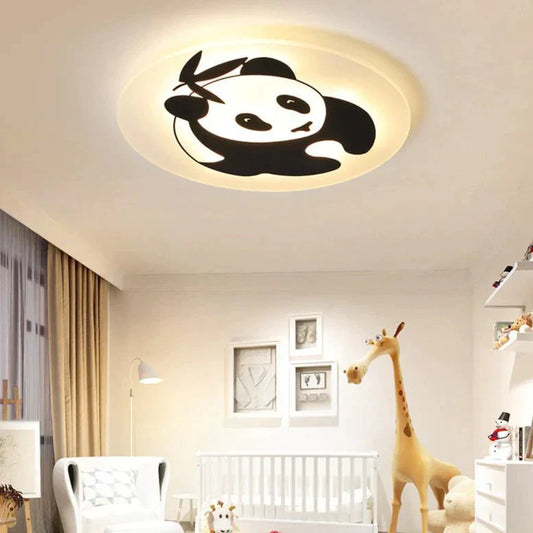 Simple Modern Children’s Room Lamp Panda Led Ceiling
