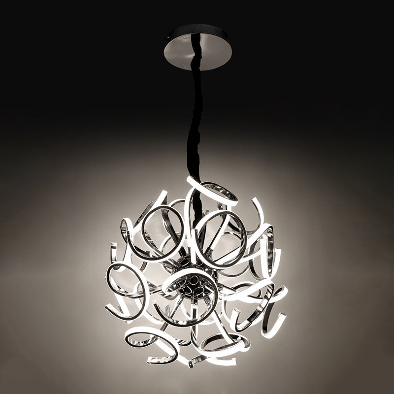Contemporary Acrylic Globe 12/18/24 - Light Gold/Silver Hanging Ceiling Chandelier Pendant Light In