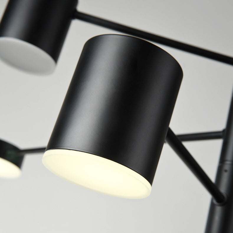 Simple Style Black/White Metal Multi - Tier Asymmetrical 2/4/6/8 - Head Pendant Light In