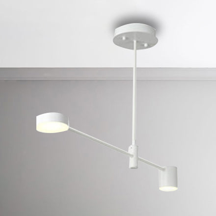 Simple Style Black/White Metal Multi - Tier Asymmetrical 2/4/6/8 - Head Pendant Light In