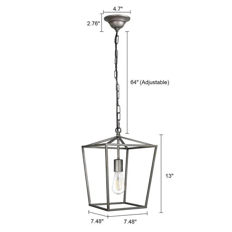 Nordic Retro Restaurant Chandelier Dining Table Lamp Individual Creative Art Single Head Silve / No
