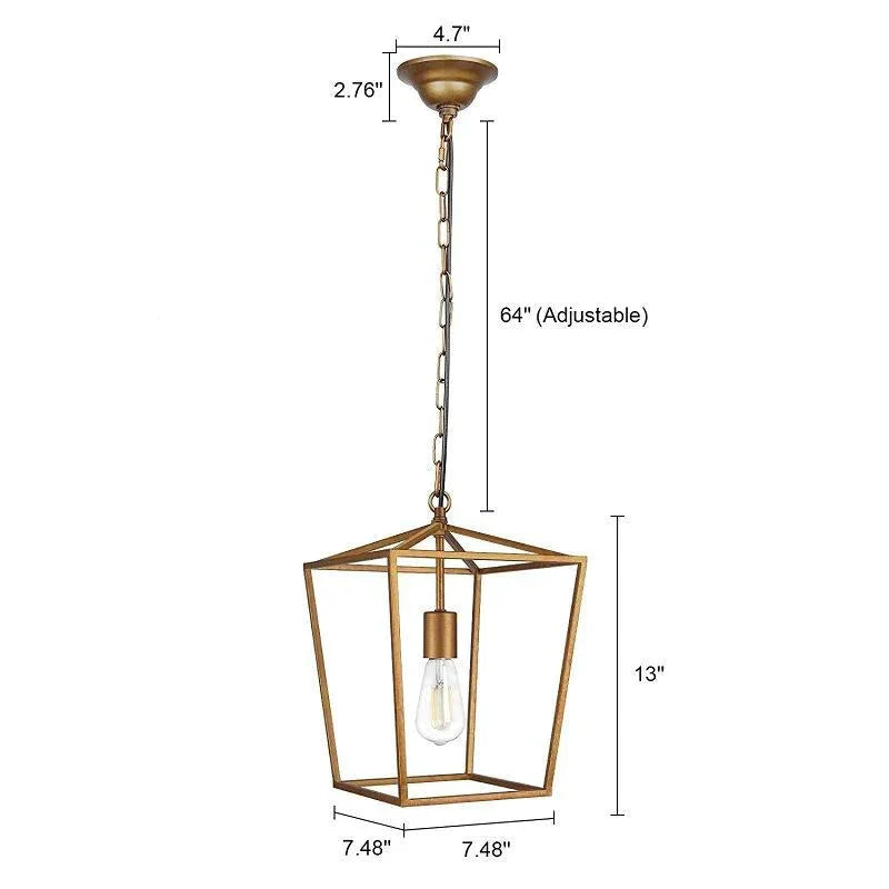 Nordic Retro Restaurant Chandelier Dining Table Lamp Individual Creative Art Single Head Golden /