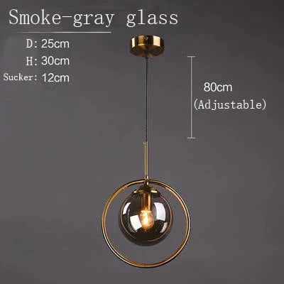 Nordic Gold Iron Chandelier Creative Post Modern Simple Bedroom Bedside Bar Coffee Restaurant Glass