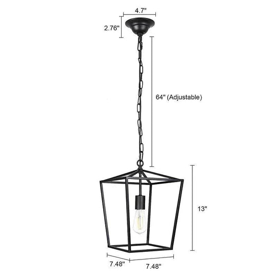 Nordic Retro Restaurant Chandelier Dining Table Lamp Individual Creative Art Single Head Black / No