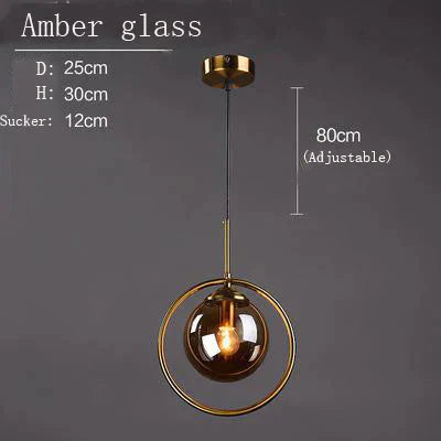 Nordic Gold Iron Chandelier Creative Post Modern Simple Bedroom Bedside Bar Coffee Restaurant Glass