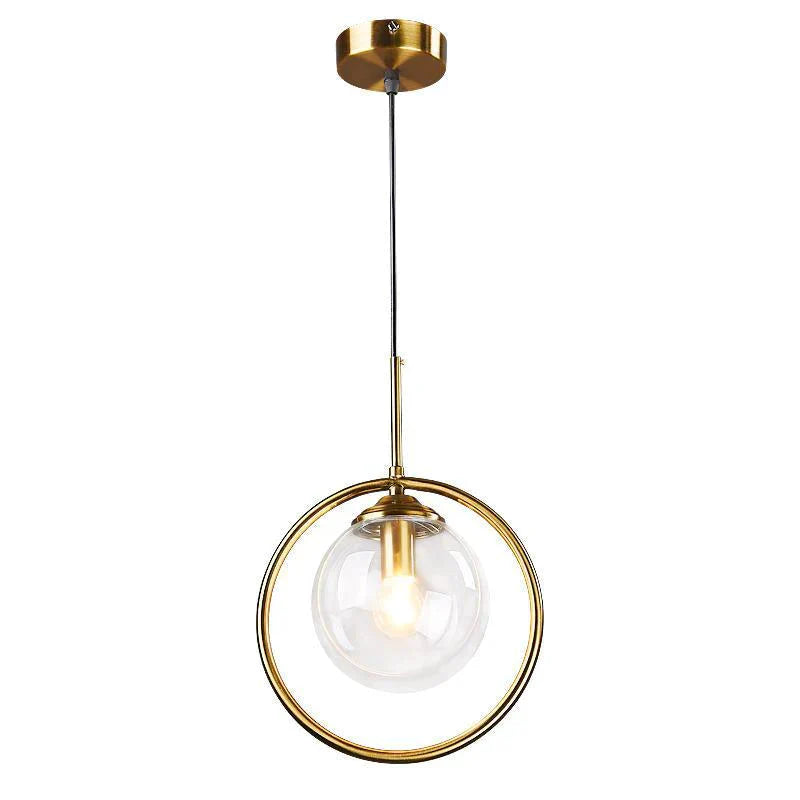 Nordic Gold Iron Chandelier Creative Post Modern Simple Bedroom Bedside Bar Coffee Restaurant Glass