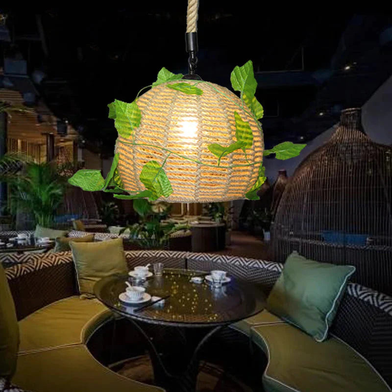 Simple Music Restaurant Decorative Lamps Single Head Hemp Rope Bar Clothing Store Plant Flower Shop