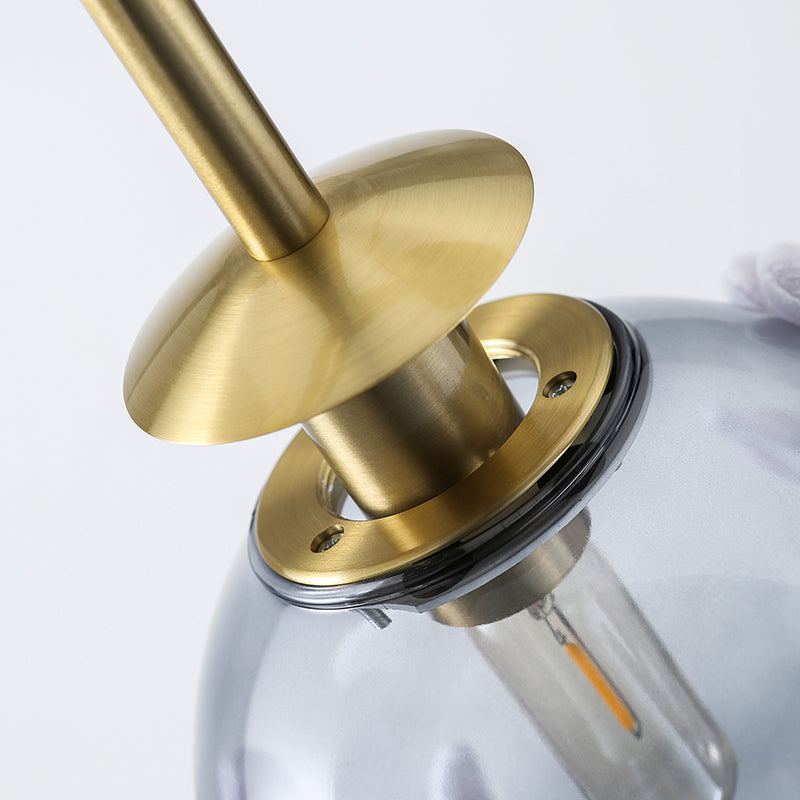 Contemporary Gold 2 - Light Glass Sphere Shade Pendant Chandelier Lamp For Bedroom And Bathroom