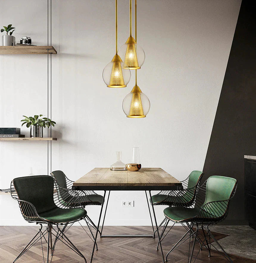 Nordic Modern Copper Living Room Bedroom Bedside Chandelier Pendant