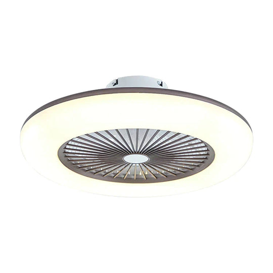 Bedroom Ceiling Light Macaron Invisible Fan Lamp Led Coffee / 220V Trichromatic Light