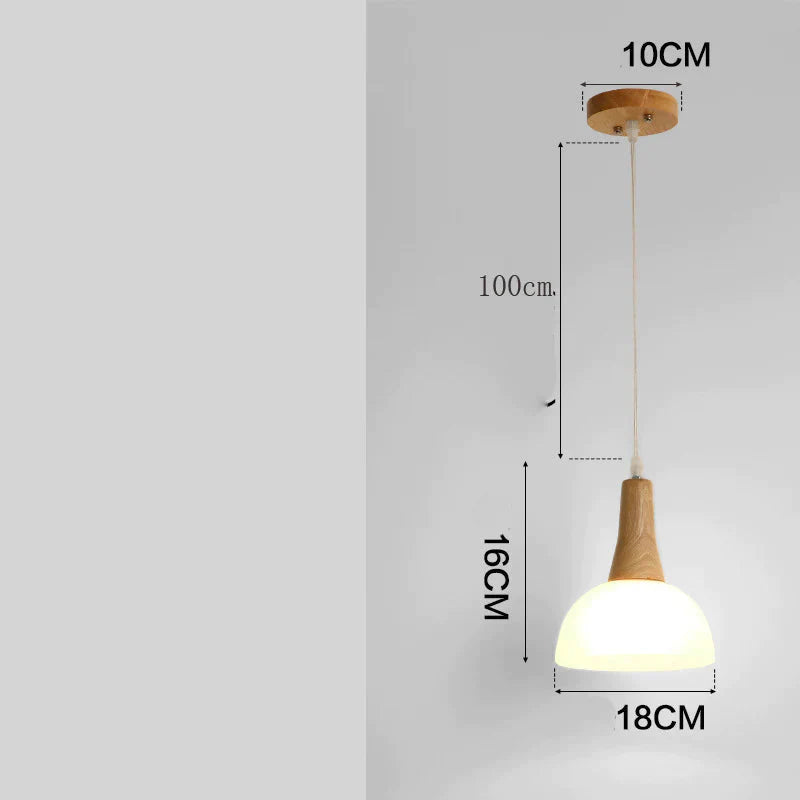 Nordic Restaurant Small Chandelier Solid Wood Creative Personality Single Head Three Bedside Bar