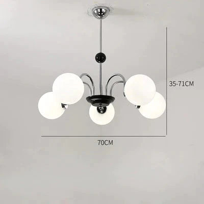 Wrought Iron Medieval Light Luxury Magic Bean Lamp Nordic Glass Chandelier Bedroom Living Room
