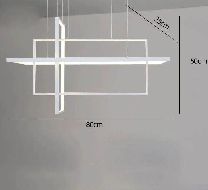 Rectangular Lamp Creative Art Geometric Chandelier Modern Simple Living Room Bedroom Dining Lamps
