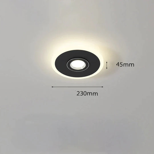 Creative Spotlight Led Ceiling Lamp Living Room Cloakroom Nordic Minimalist Strip Black / Dia23Cm -