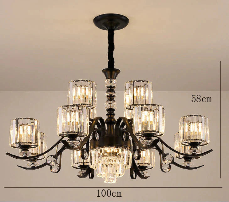 Living Room Crystal Chandelier Modern Simple Light Luxury Restaurant Atmospheric Lamp As Show / 12