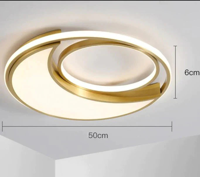 Copper Nordic Light In The Bedroom Simple Modern Led Ceiling Lamp Creative Personality Room