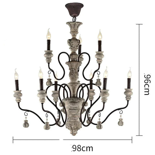 Nordic Country Retro Chandelier Nostalgic Living Room Restaurant Light In The Bedroom Wrought Iron