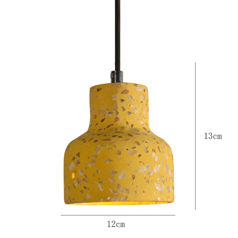 Semi - Transparent Cement Chandelier Creative Personality Bedside Dining Room Terrazzo Color Led