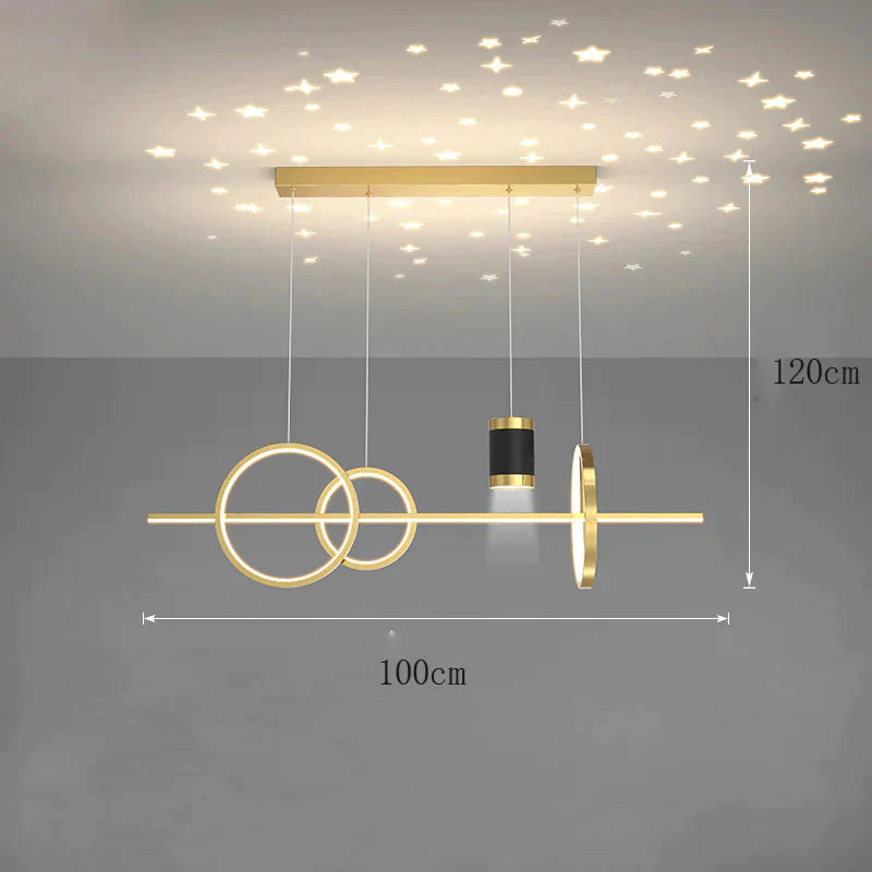 Dining Light Luxury Chandelier Modern Simple Long Room Table Bar Designer Creative Starry Sky Lamps