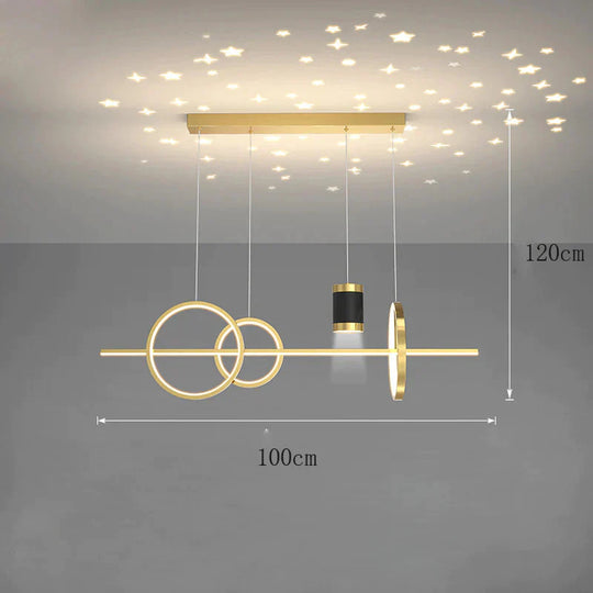 Dining Light Luxury Chandelier Modern Simple Long Room Table Bar Designer Creative Starry Sky Lamps
