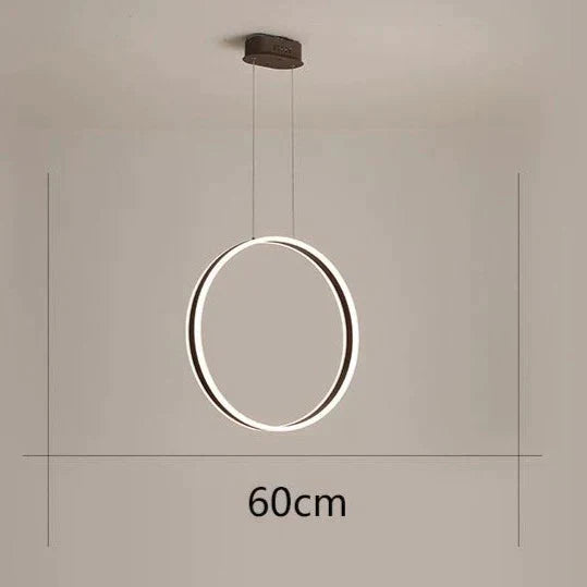 Round Personality Led Nordic Restaurant Chandelier 60Cm/45W / White Light Pendant
