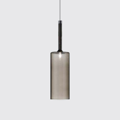Sofia - Modernist 1 - Light Grey/Red/Orange Led Pendant Light Fixture Grey / Long Column