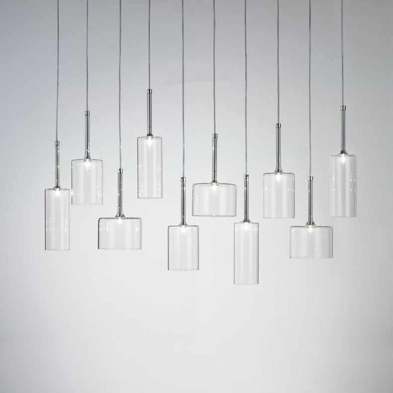 Sofia - Modernist 1 - Light Grey/Red/Orange Led Pendant Light Fixture