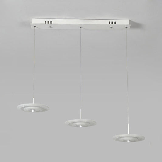 Homam - Modern White/Brown Round Ceiling Light Led 3/6 - Light Acrylic Hanging Pendant In