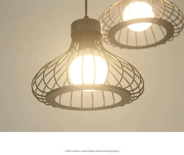 Retro Iron Chandelier Restaurant Bar Creative Black Wire Pendant