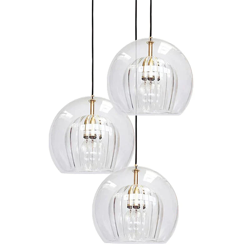 All Copper Dining Room Chandelier Small Table Lamp Household Creative Glass Duplex Staircase Nordic