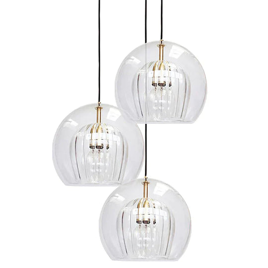 All Copper Dining Room Chandelier Small Table Lamp Household Creative Glass Duplex Staircase Nordic