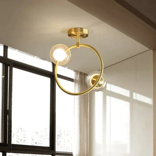 Nordic Corridor Balcony Copper Ceiling Lamp