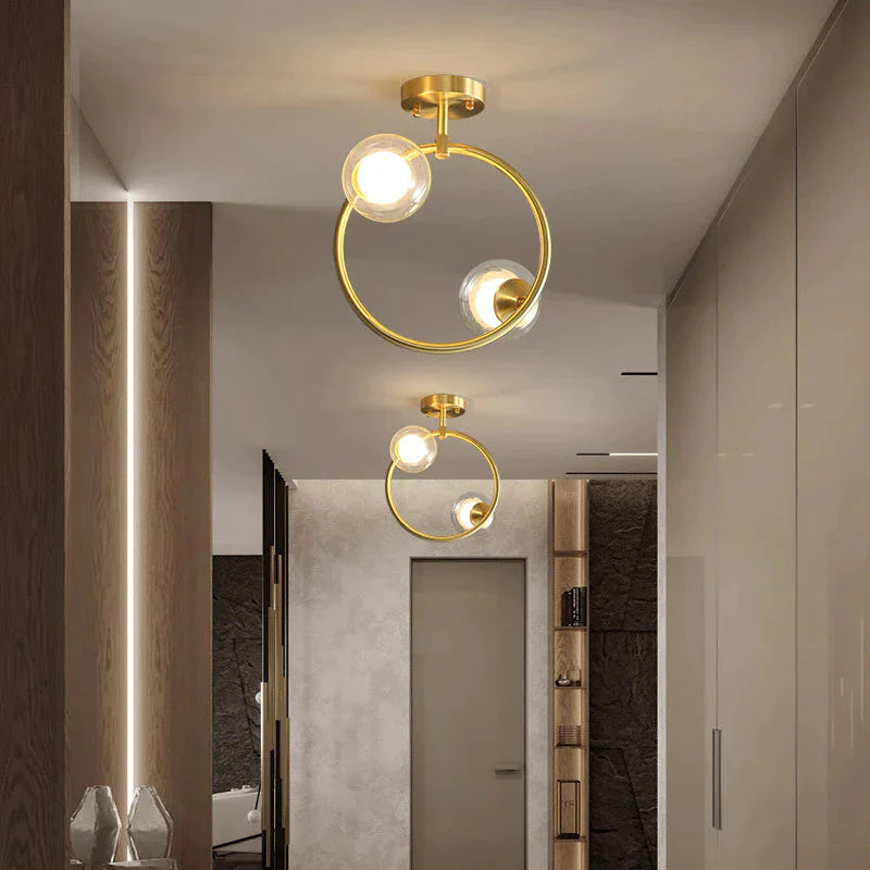 Nordic Corridor Balcony Copper Ceiling Lamp