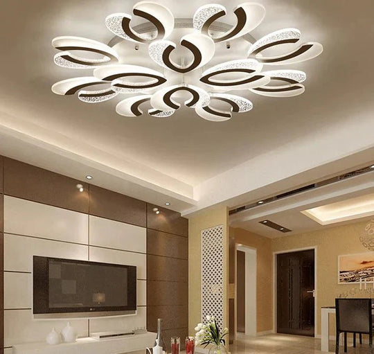 Creative Acrylic New Living Room Led Ceiling Three - Color Light / 12 Heads 90Cm*12Cm