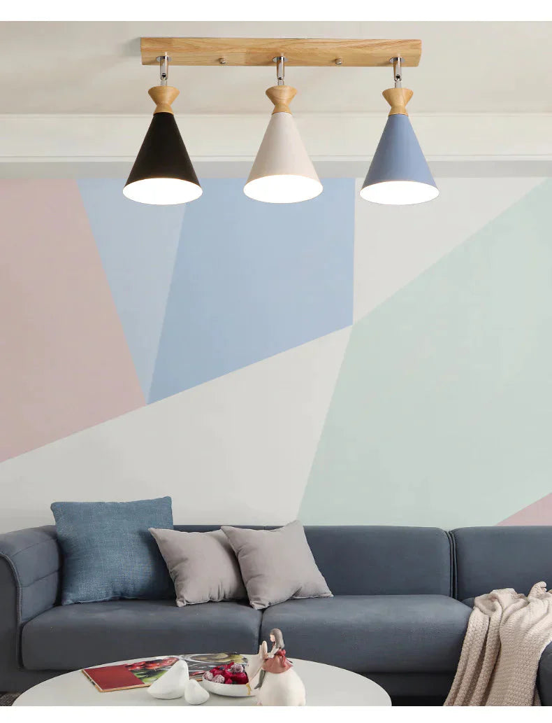 Nordic Creative Restaurant Three - Head Strip Ceiling Lamp
