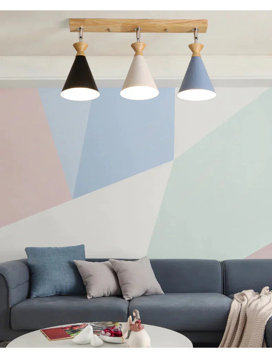 Nordic Creative Restaurant Three - Head Strip Ceiling Lamp