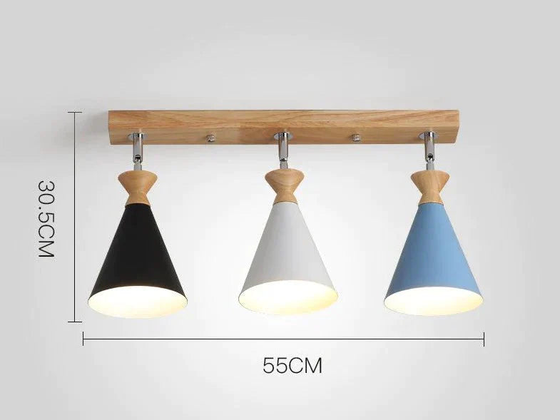Nordic Creative Restaurant Three - Head Strip Ceiling Lamp