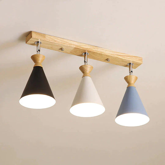 Nordic Creative Restaurant Three - Head Strip Ceiling Lamp