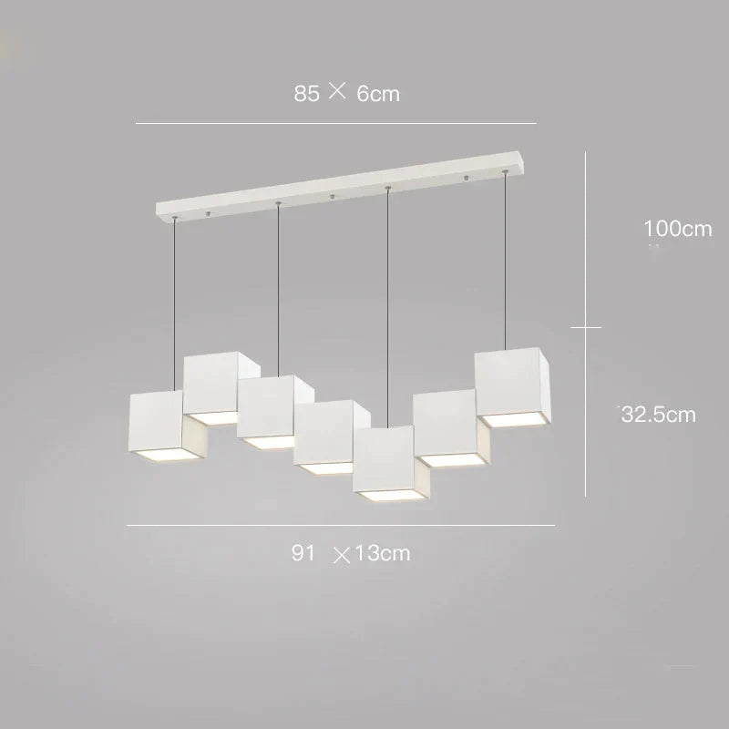 Simple Modern Bar Table Lamp Office Chandelier Designer Creative Geometric Dining Room White / 7