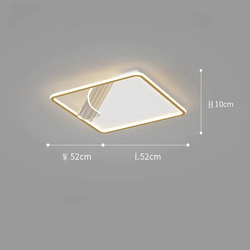 Simple Modern Bedroom Ceiling Lamp Light Luxury Led Whole House Living Room Gold Lighting / Square