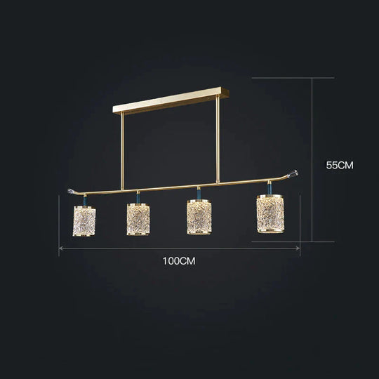 Nordic Luxury Crystal Living Room Chandelier Copper Postmodern Restaurant Simple Creative