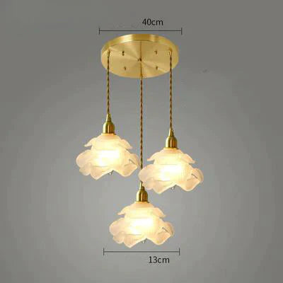 Brass Country B & Hotel Corridor Living Room Dining Minimalist Mini Flower Chandelier 3 Round Discs