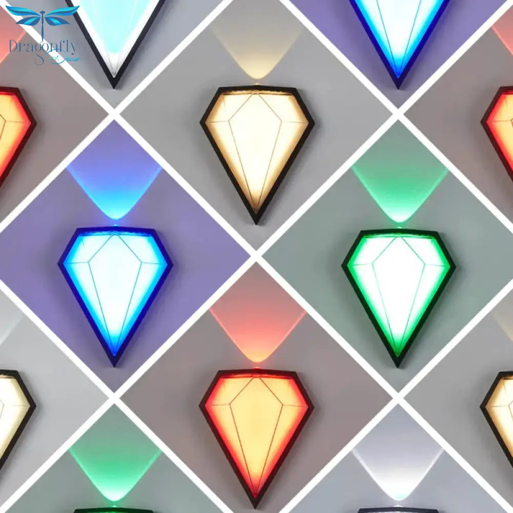 12W Outdoor Waterproof Ip65 Diamond Led Wall Light Porch Garden Lamps & Indoor Bedroom Living Room