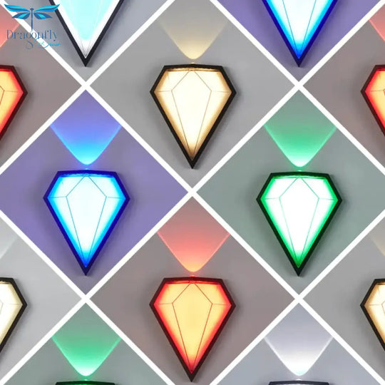 12W Outdoor Waterproof Ip65 Diamond Led Wall Light Porch Garden Lamps & Indoor Bedroom Living Room
