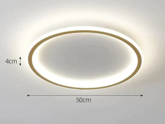 New Simple Bedroom Led Copper Ceiling Lamp 50Cm Tricolor Light