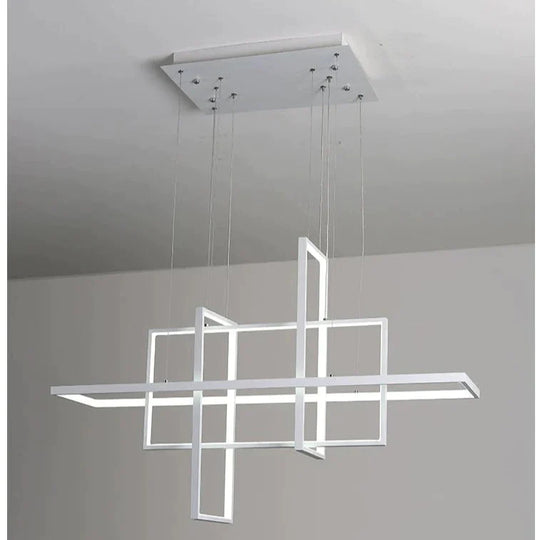 Rectangular Lamp Creative Art Geometric Chandelier Modern Simple Living Room Bedroom Dining Lamps