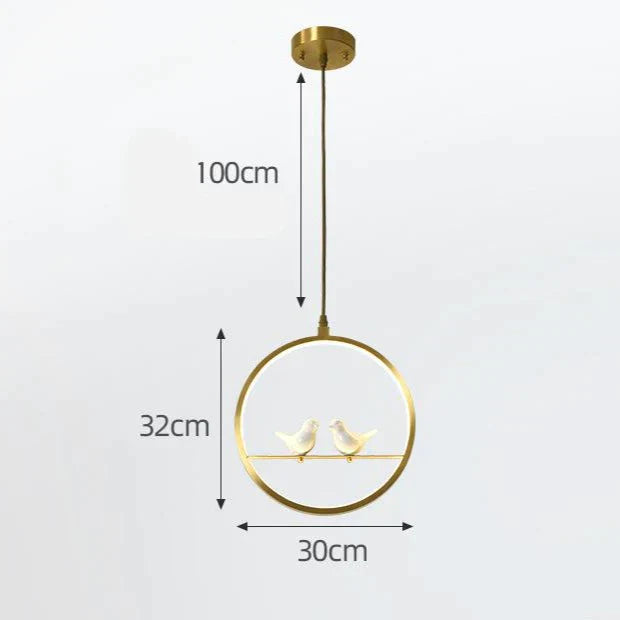 All Copper Pole Simple Restaurant Led Chandelier Nordic Post Modern Creative Bar Lamp H65 Brass