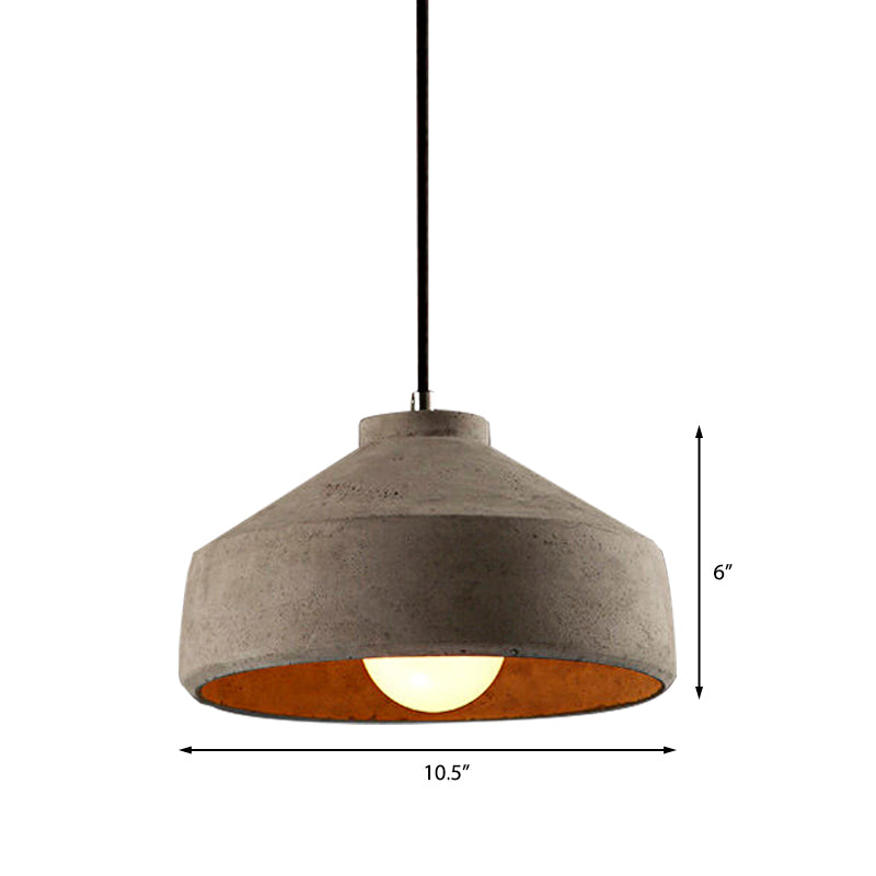 Adele - Industrial 1 Light Cement Pendant Lighting Adjustable Cord Grey