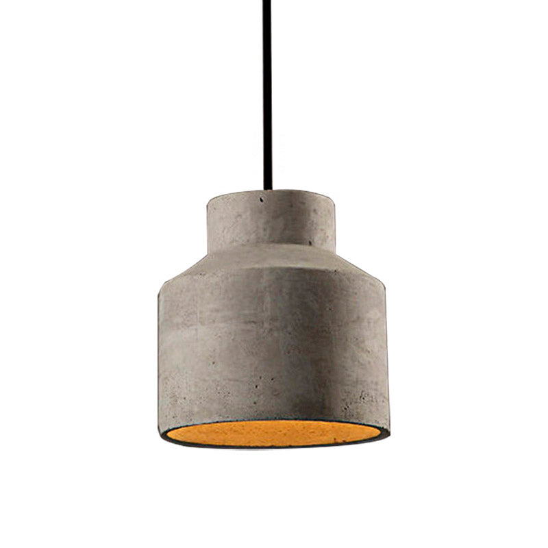 Adele - Industrial 1 Light Cement Pendant Lighting Adjustable Cord Grey
